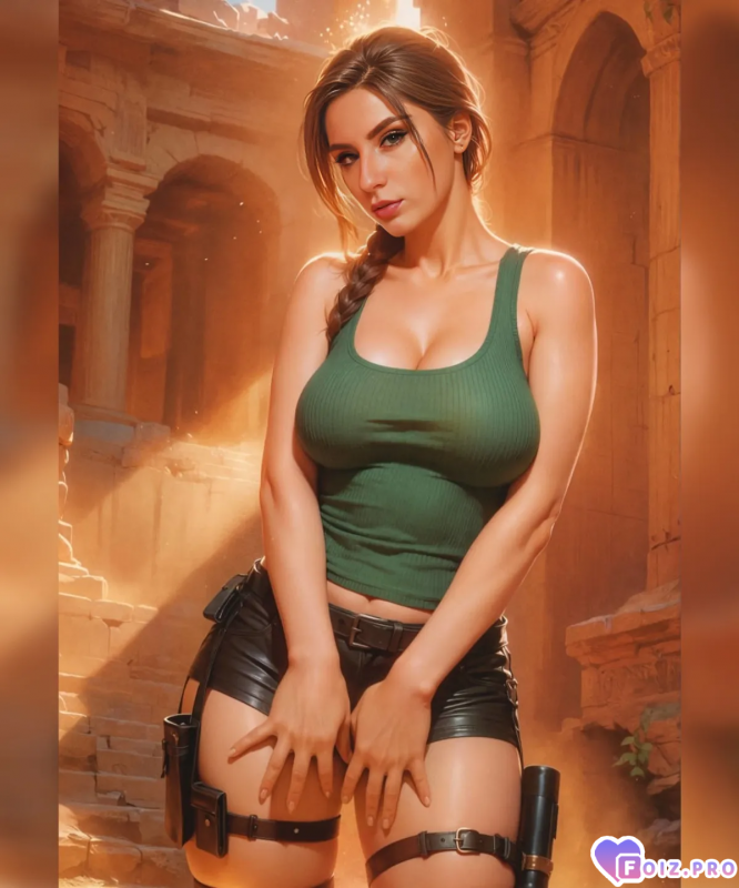 в образе Лары Крофт