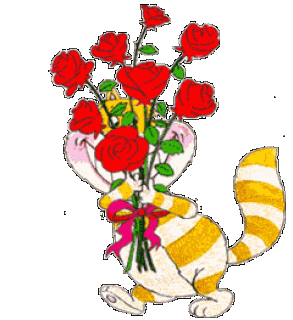 Кот с цветами