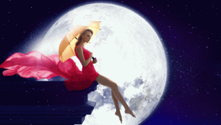 99px__animacii_1167_devushka_s_zontikom_sidit_na_krau_krishi_na