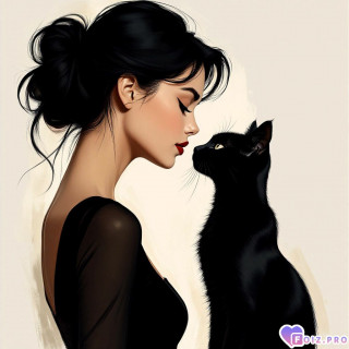 -437551-Дама-и-кошка-